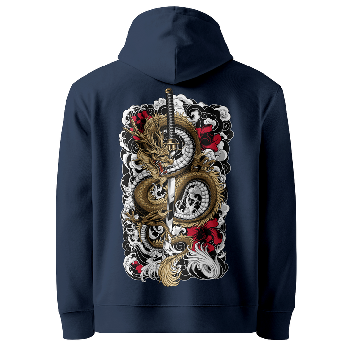 Clouded Dragon Tattoo Hoodie - Navy