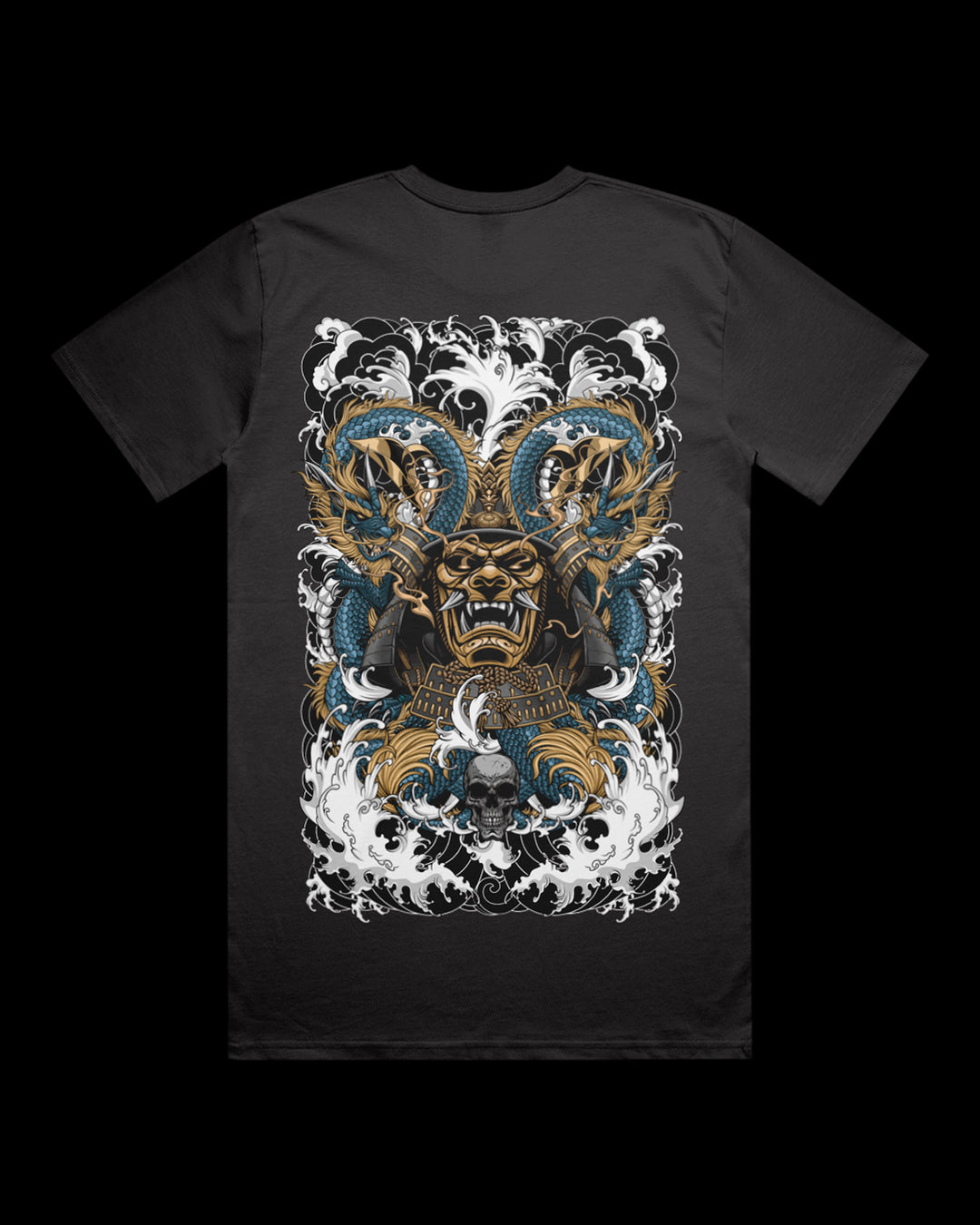 Coal Graphic t-shirt with dragons and samura design