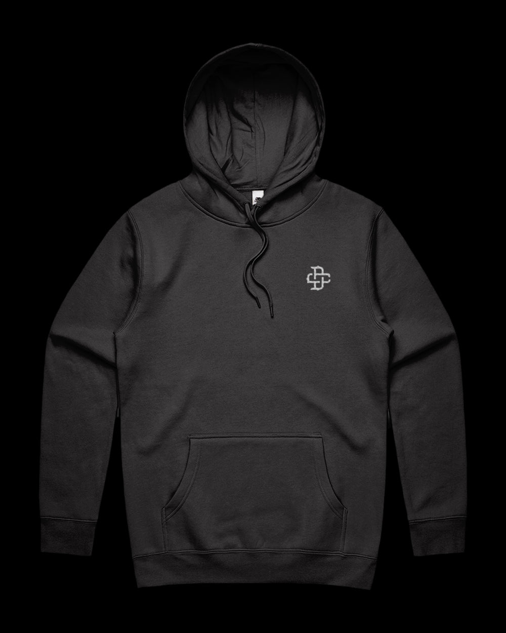 coal hoodie with dc monogram logo embroidery