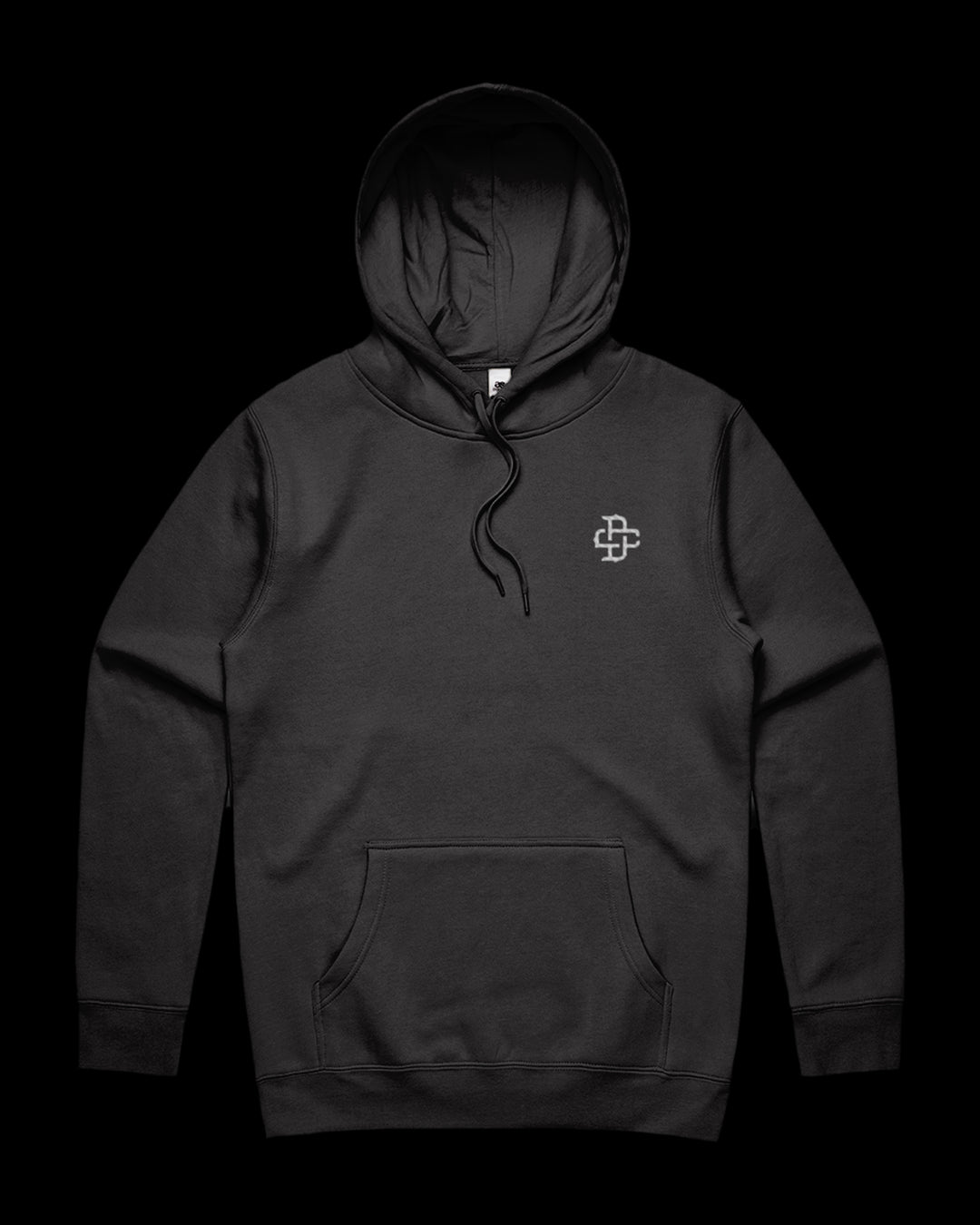 coal hoodie with dc monogram logo embroidery