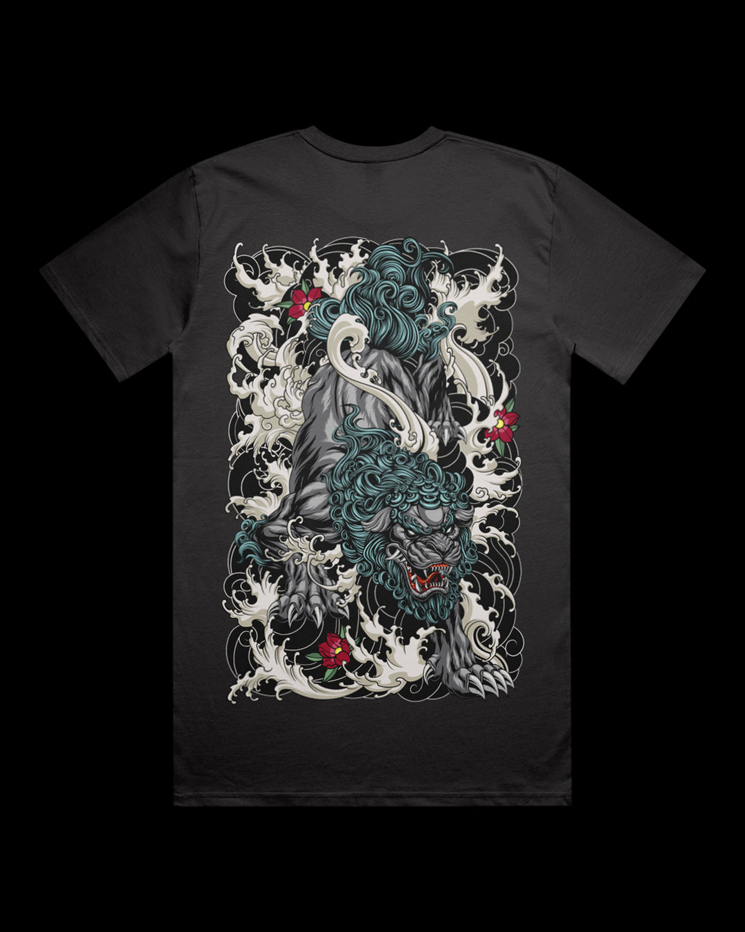 graphic tee with komainu graphic