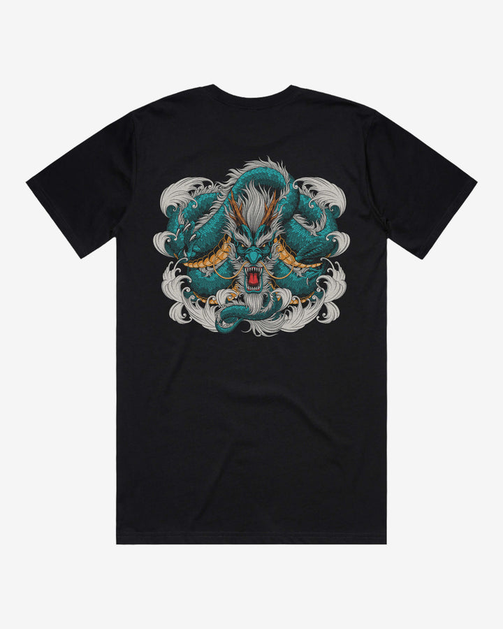Relaxed Irezumi T-Shirt — Coiled Dragon Back Print
