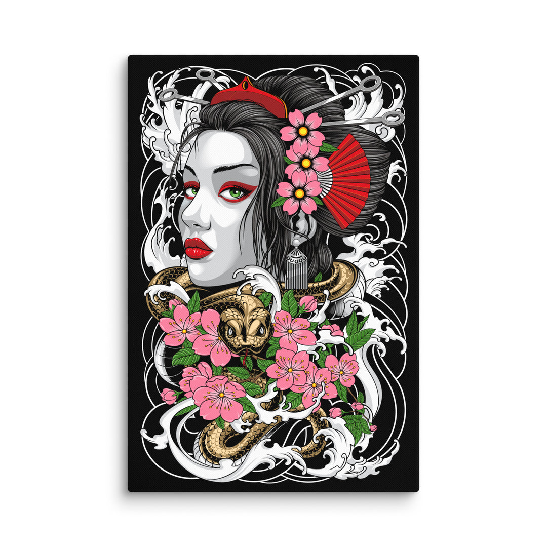 coiled geisha 40x60 canvas Product mockup