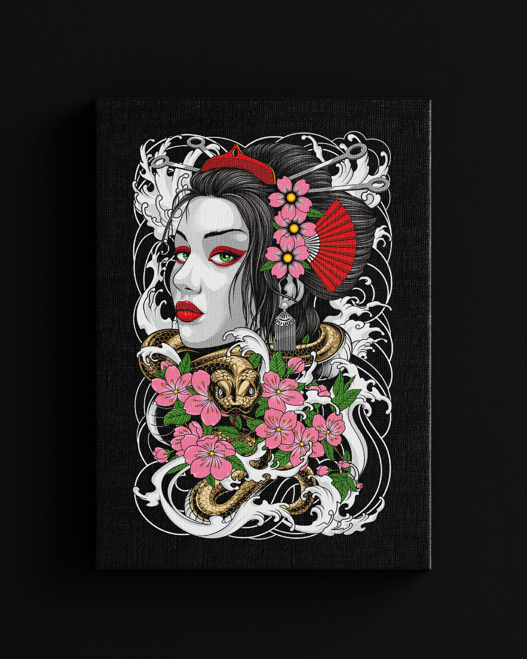 irezumi inspired geisha canvas
