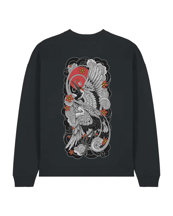 Irezumi Crane Oversized Crewneck Sweatshirt
