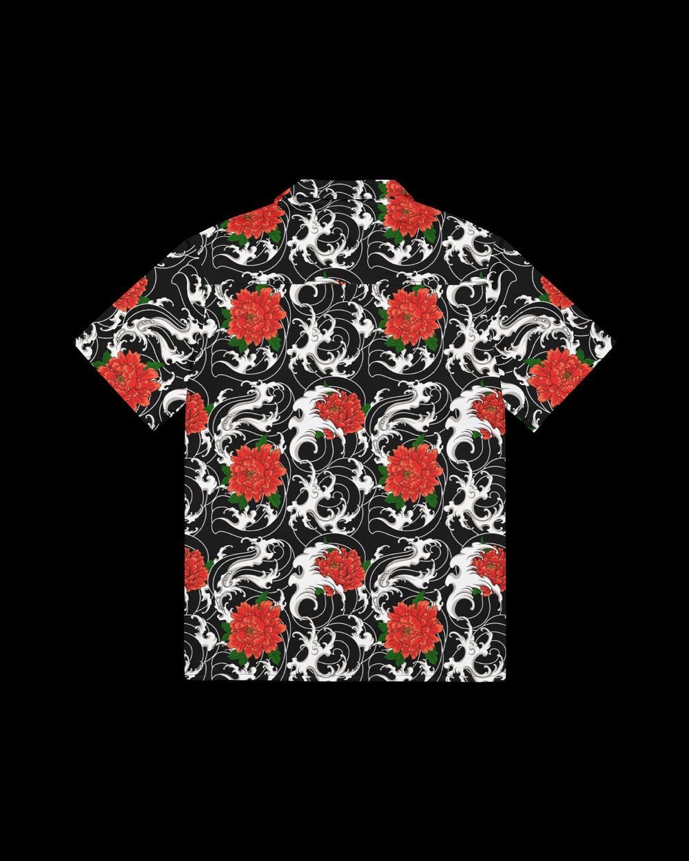 open collar shirt with a floral pattern