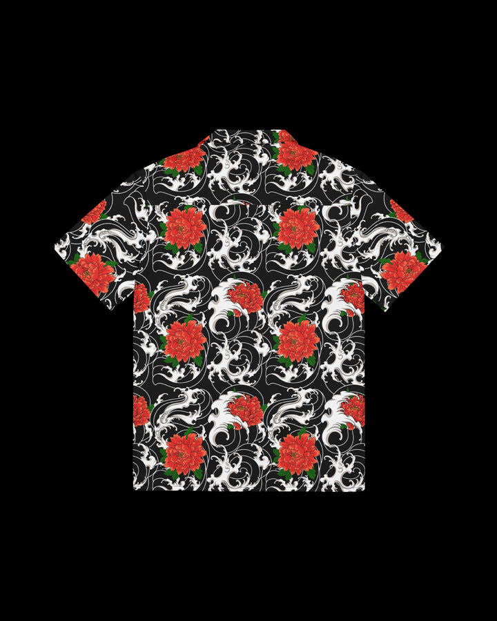 open collar shirt with a floral pattern