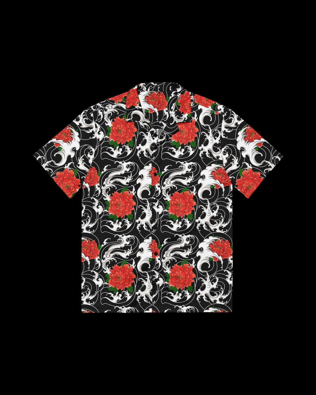 open collar shirt with a floral pattern