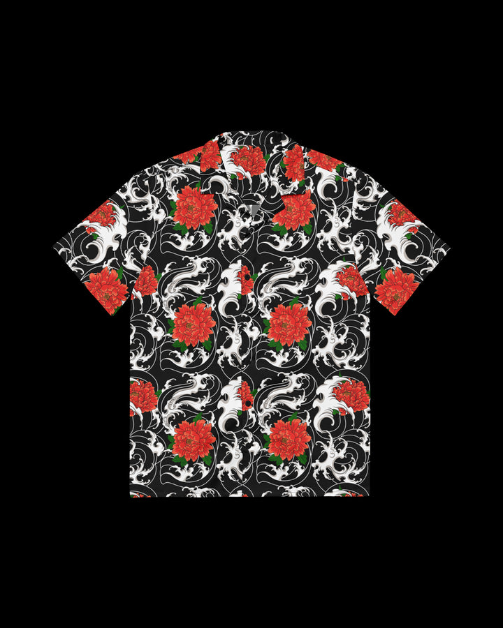 open collar shirt with a floral pattern