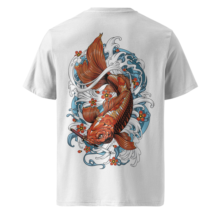 Descending Koi Fish White Tee