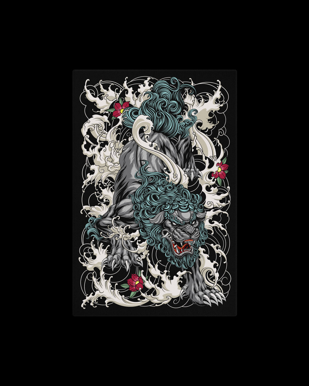 diving komainu wall canvas
