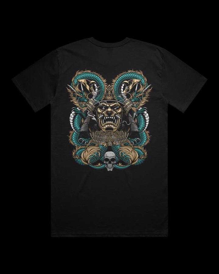 T-shirt featuring Japanese Irezumi-style artwork — Dragons Embraced Relaxed Tee