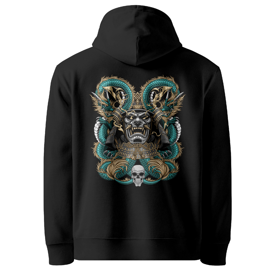 Tattoo-inspired graphic hoodie featuring original tattoo artwork. Premium heavyweight cotton for warmth and comfort.