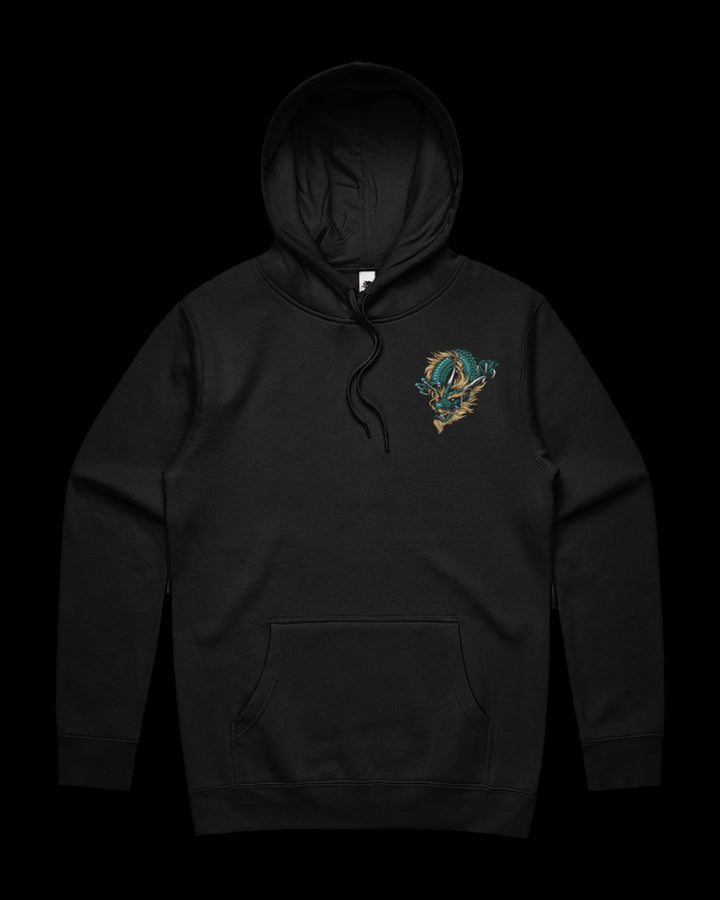 Dragons Embraced Tattoo-Inspired Heavyweight Hoodie with dragon