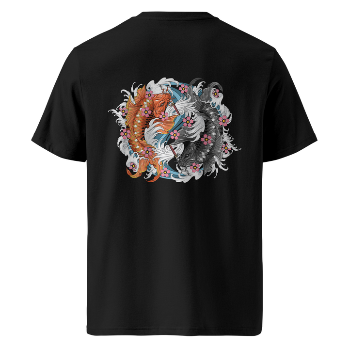 Dual Koi Fish Tattoo Tee – Black Heavyweight