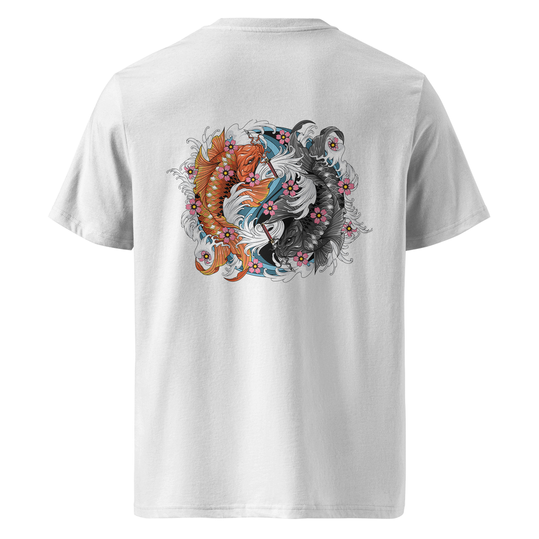 Dual Koi Fish Tattoo Tee – White Midweight