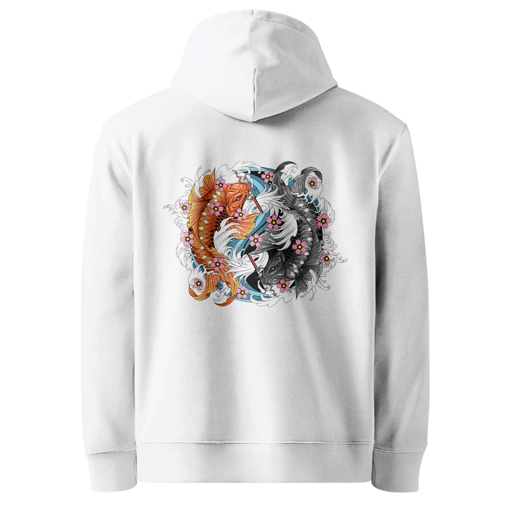 Dual Koi Fish Tattoo Hoodie - White