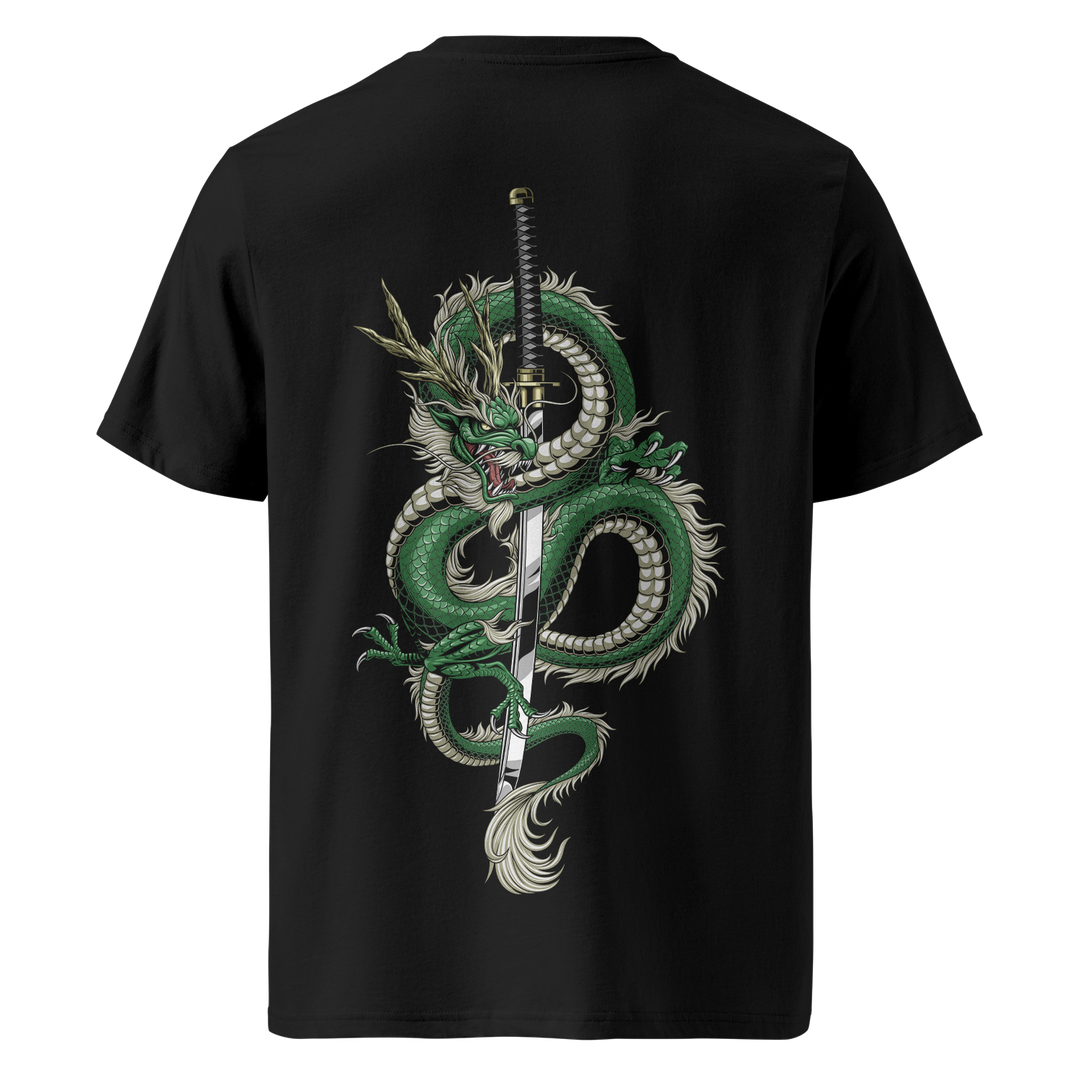 Emerald Dragons Fury Black Heavyweight Tee