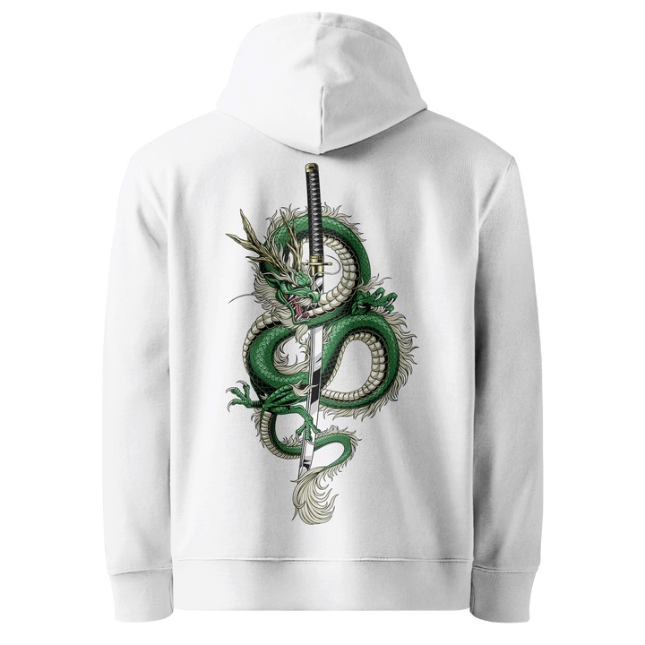 Emerald Dragons Fury White Hoodie