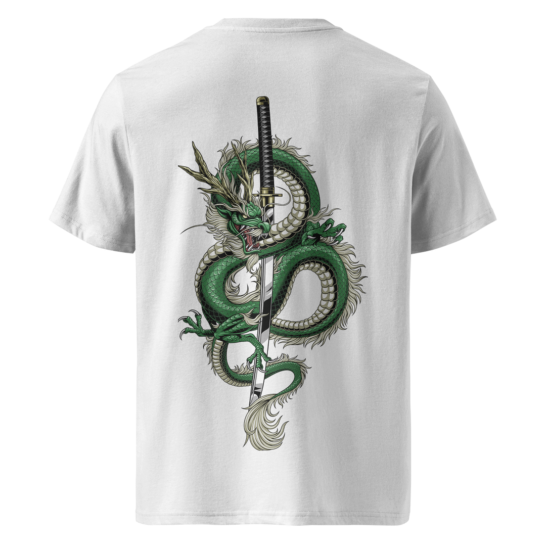 Emerald Dragons Fury White Heavyweight Tee