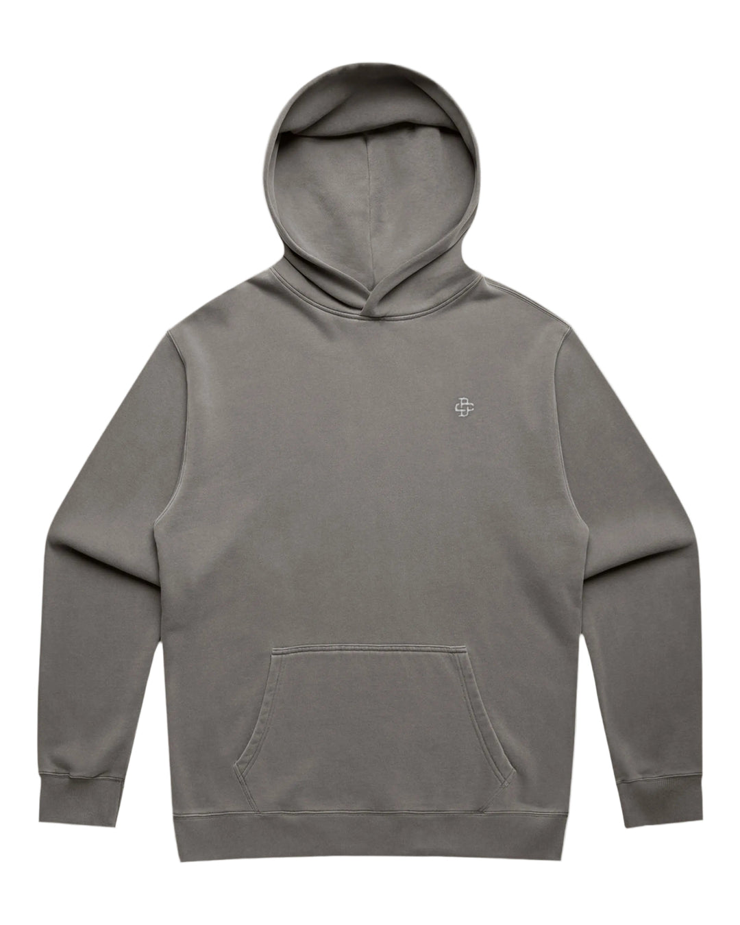 Front view of Vintage Graphic Hoodie – Japanese Tiger in Faded Grey