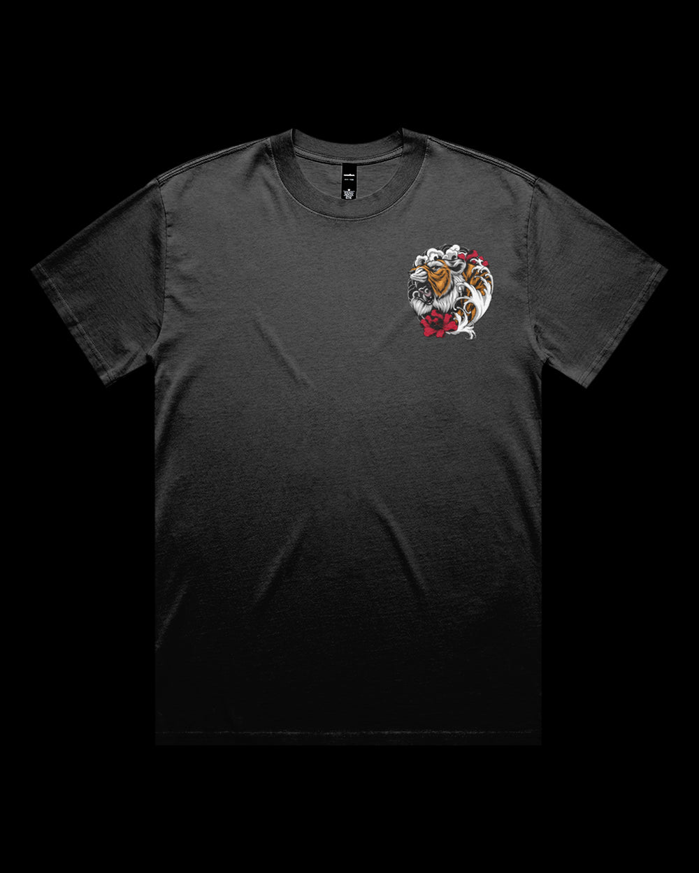faded t shirt of climbing irezumi style tiger graphic