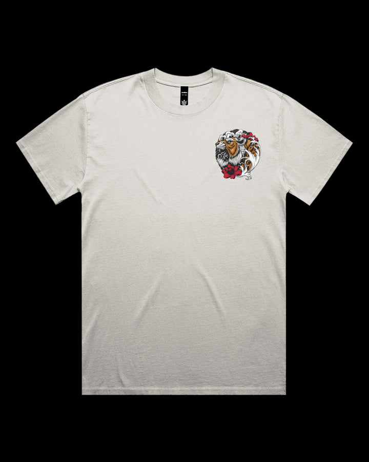 faded t shirt of climbing irezumi style tiger graphic