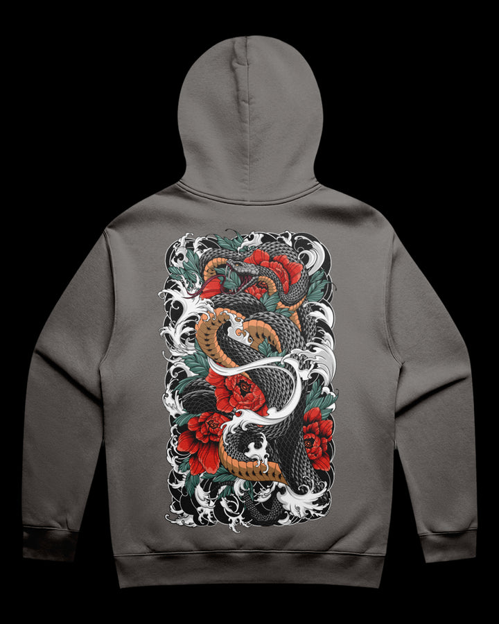 Serpents Bloom Relaxed Faded Hoodie