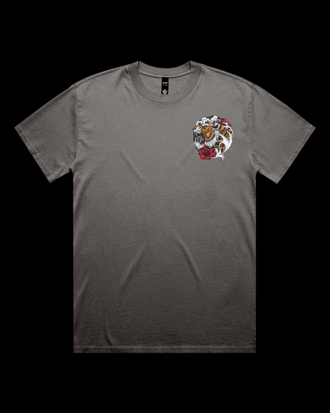 faded t shirt of climbing irezumi style tiger graphic
