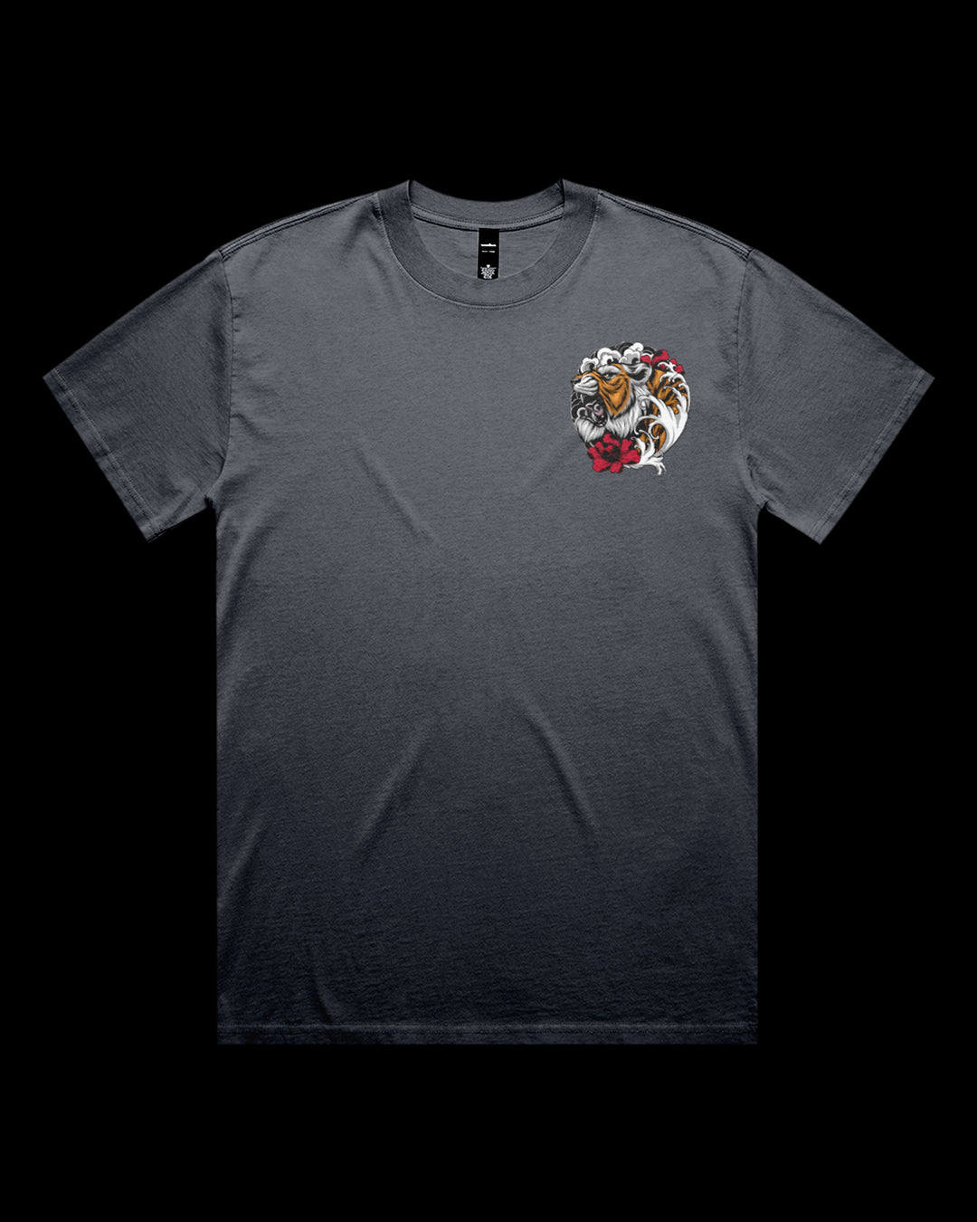 faded t shirt of climbing irezumi style tiger graphic