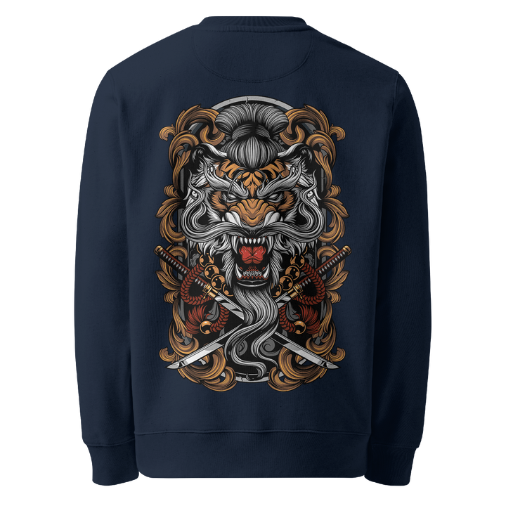 Fangs of Fury Graphic Tattoo Sweatshirt - Navy