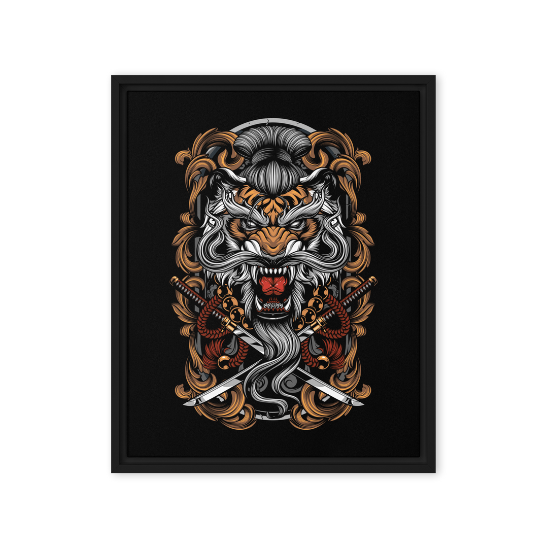 Takeshi's Tiger Framed Canvas