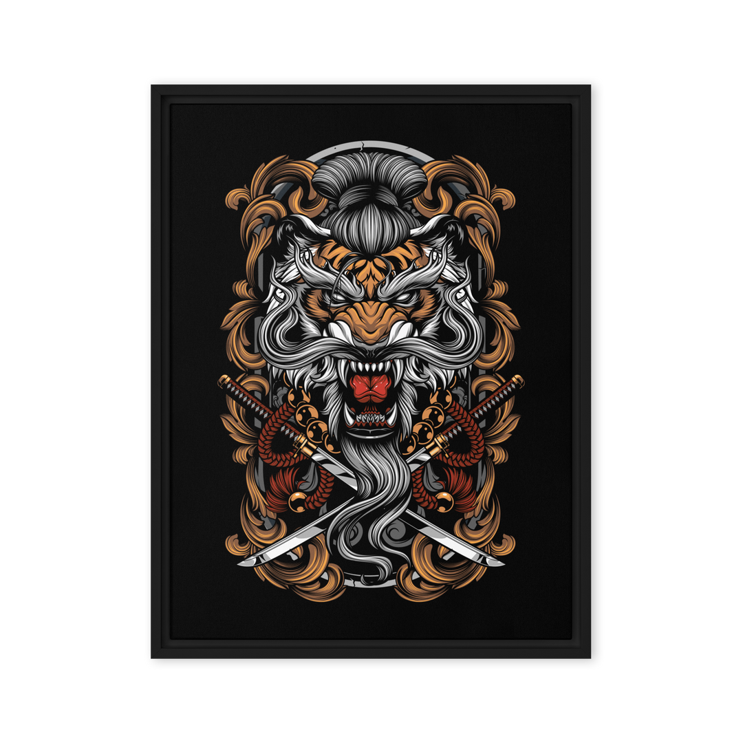 Takeshi's Tiger Framed Canvas