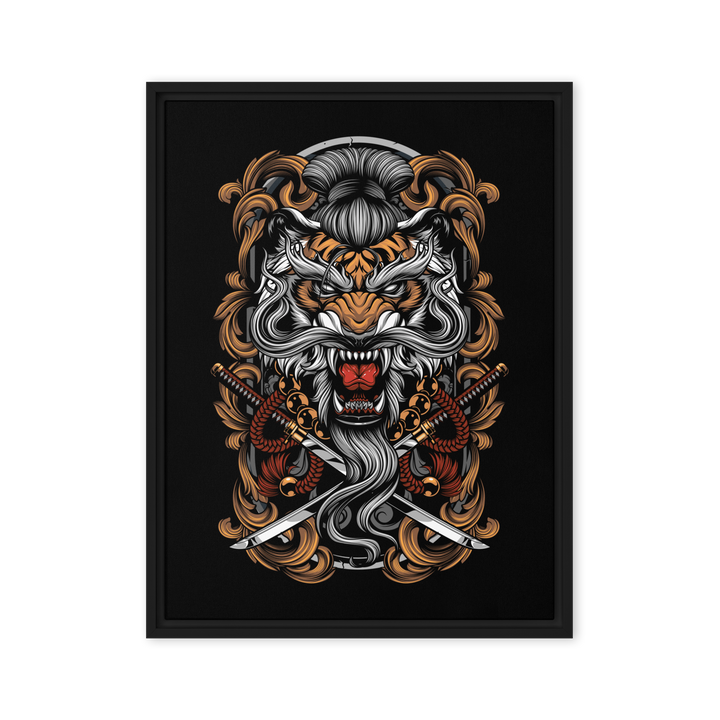 Takeshi's Tiger Framed Canvas