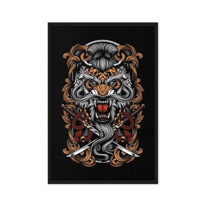 Takeshi's Tiger Framed Canvas