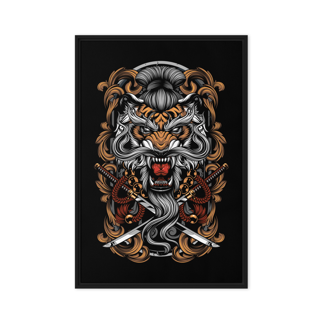 Takeshi's Tiger Framed Canvas