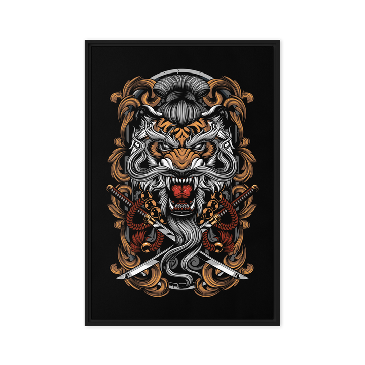 Takeshi's Tiger Framed Canvas