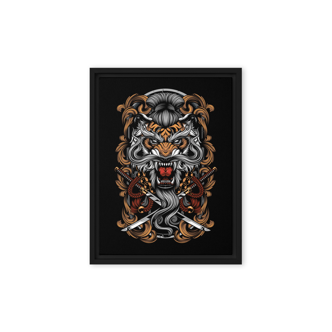 Takeshi's Tiger Framed Canvas