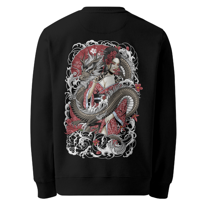 Geishas Grace Graphic Tattoo Sweatshirt - Black