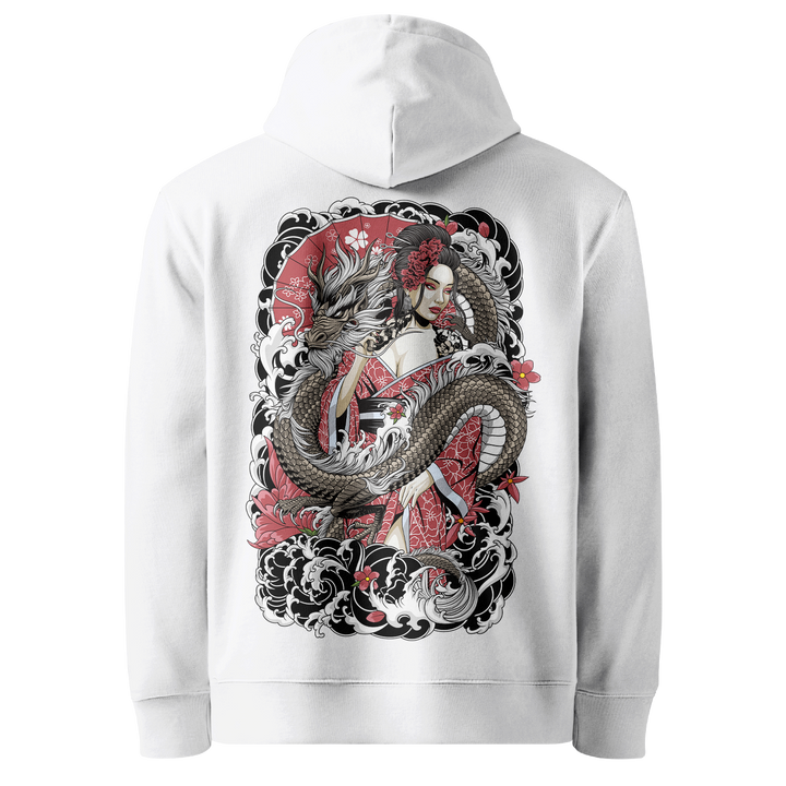 Scarlet Geisha Tattoo Hoodie - White