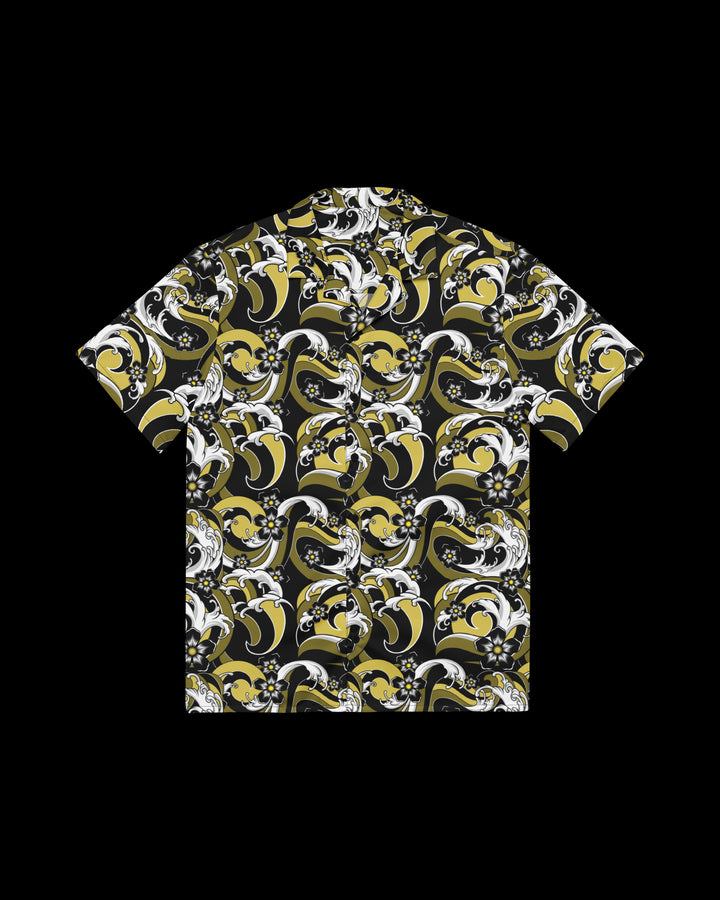 open collar shirt with a floral pattern