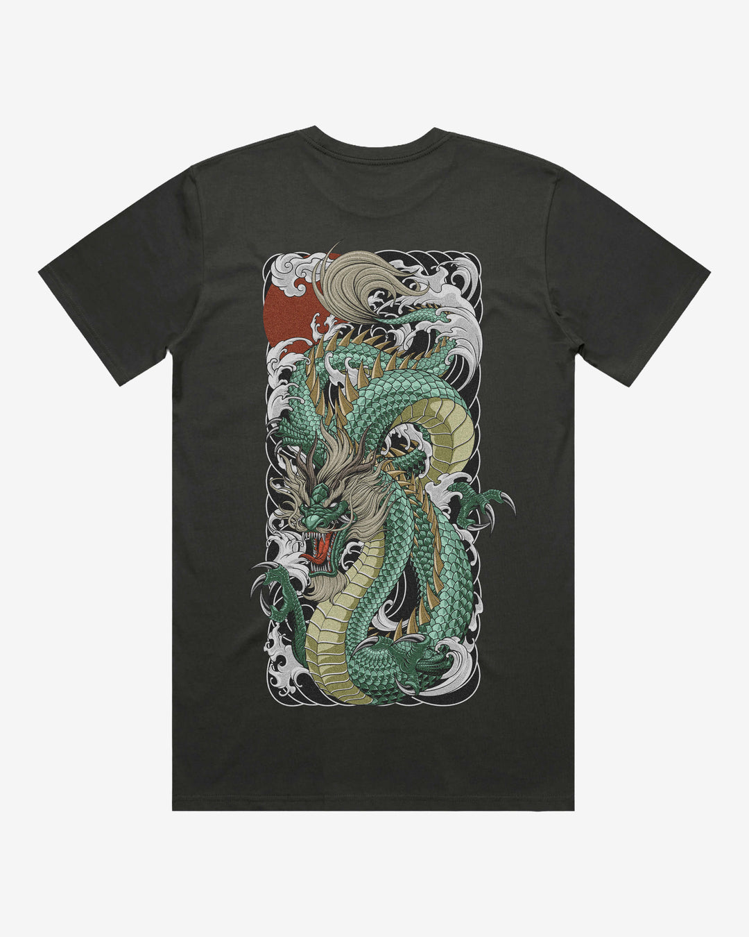 Relaxed Irezumi T-Shirt — Green Dragon Back Print
