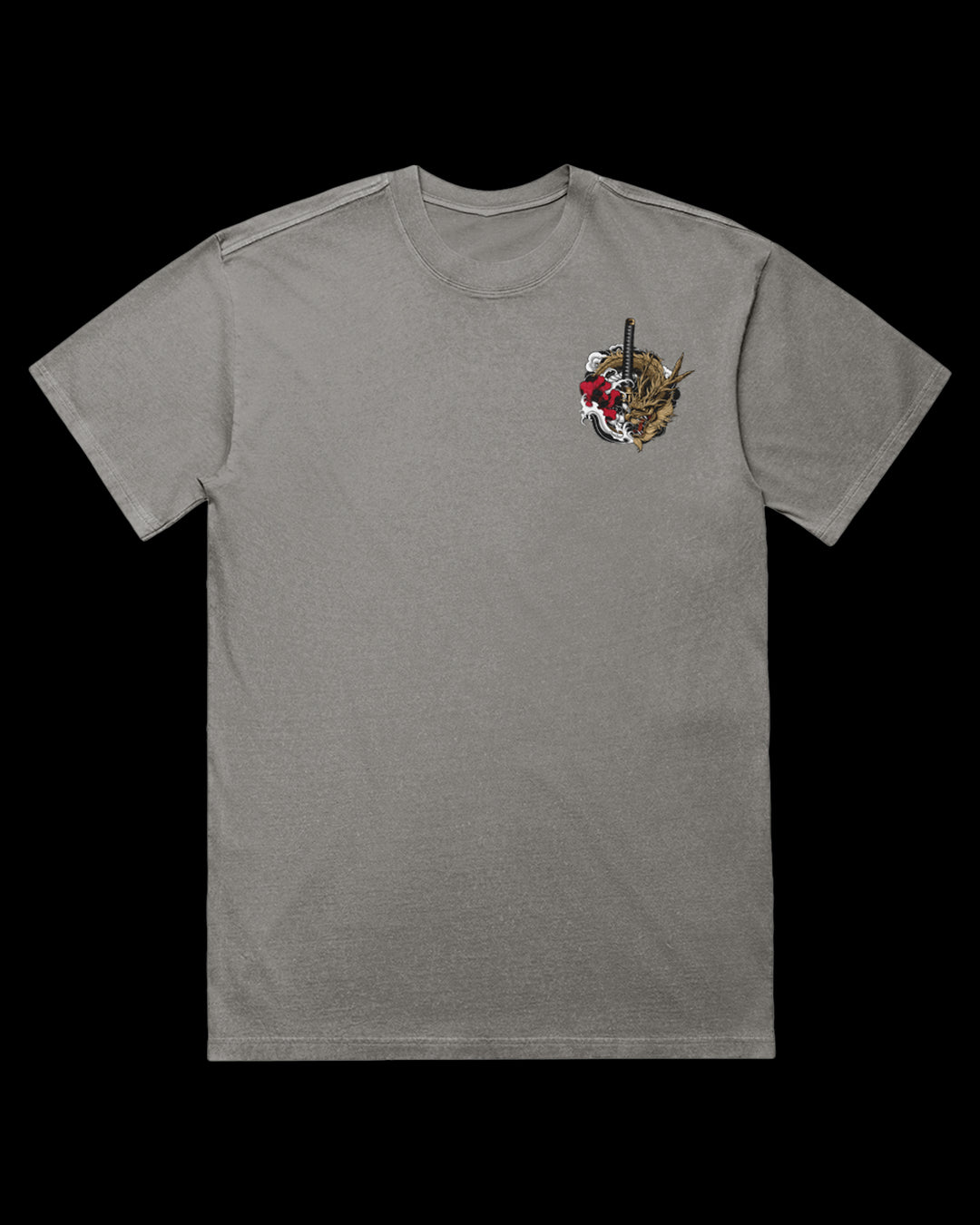 Clouded Dragon Acid Wash Graphic T-Shirt