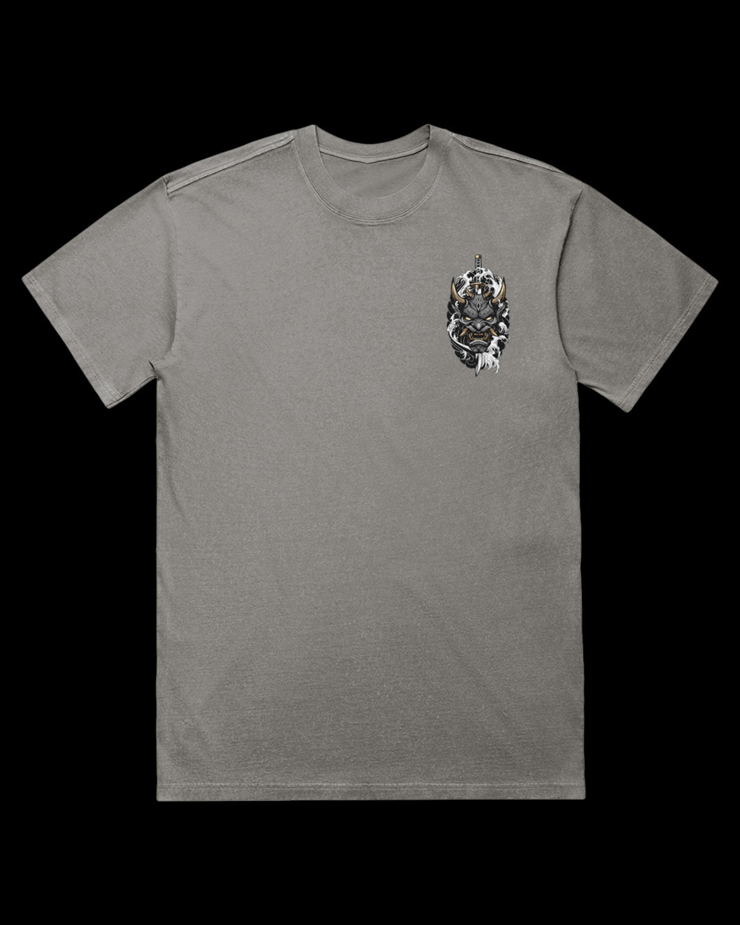 Black Hannya Acid Wash Graphic T-Shirt
