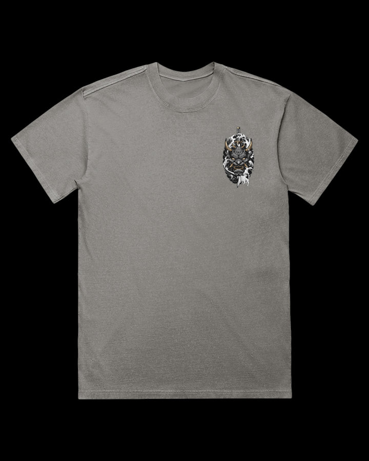 Black Hannya Acid Wash Graphic T-Shirt