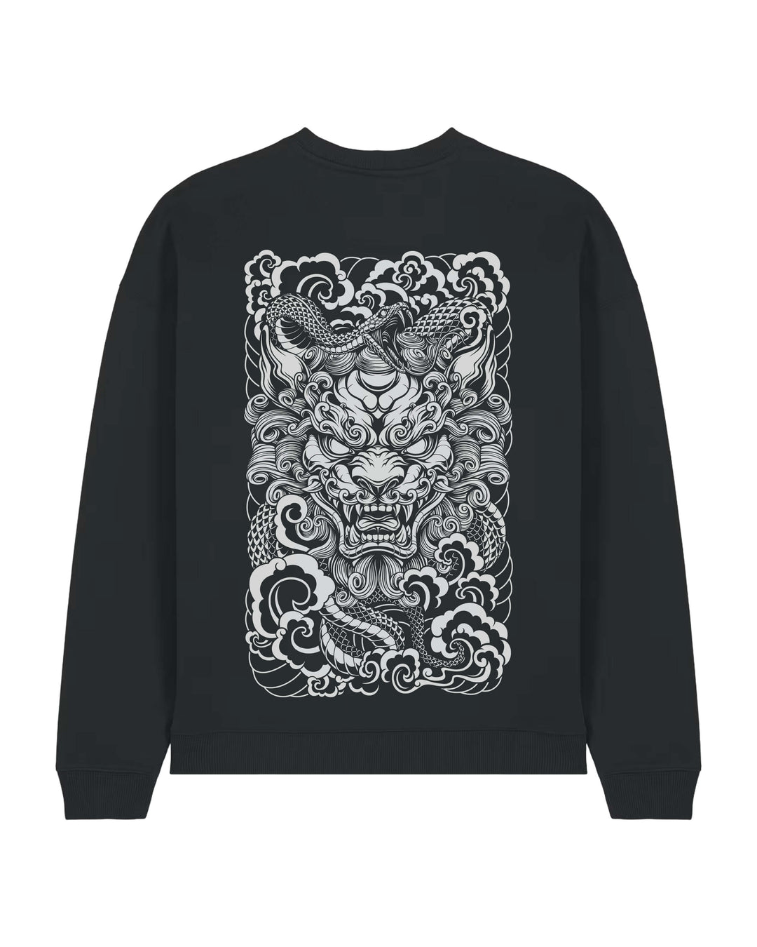 Guardian lion black oversized sweatshirt