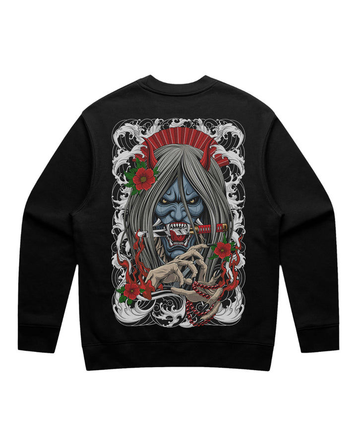 Hannya Demon Black Crewneck Sweatshirt