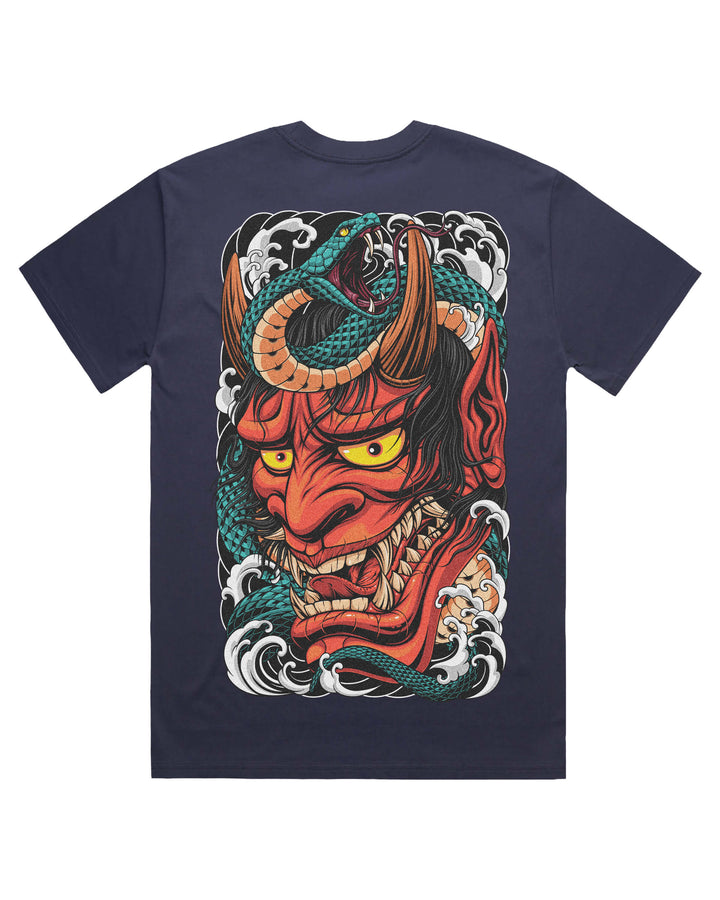 Oversized 280GSM Japanese Tattoo T-Shirt | Hannya Hebi Back Print