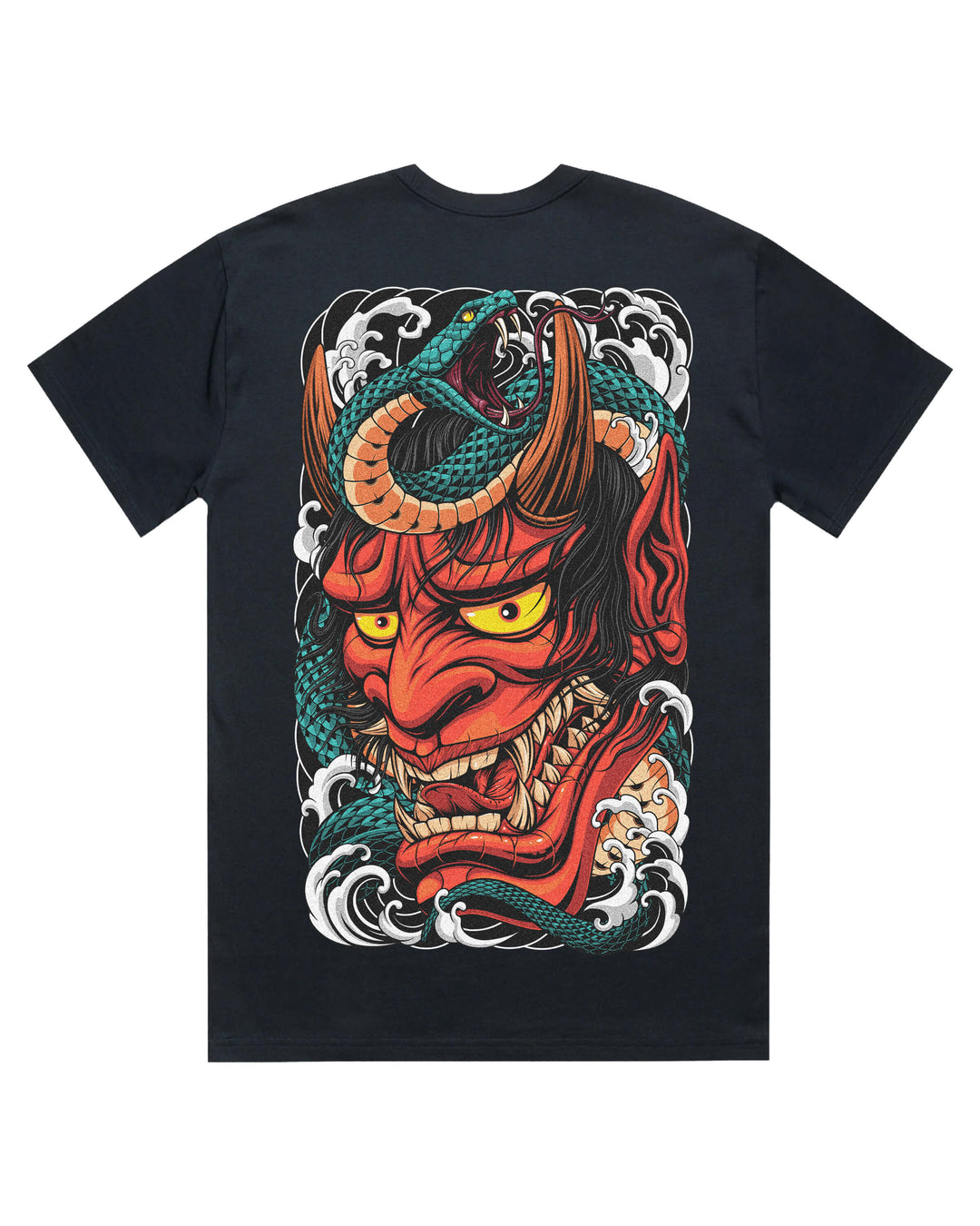 Oversized 280GSM Japanese Tattoo T-Shirt | Hannya Hebi Back Print
