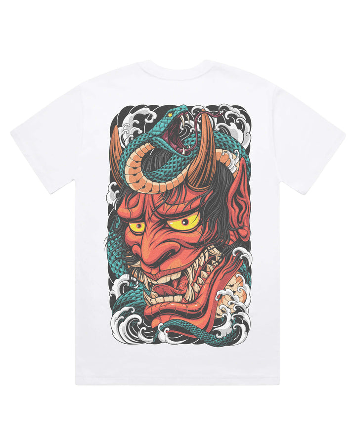 Oversized 280GSM Japanese Tattoo T-Shirt | Hannya Hebi Back Print